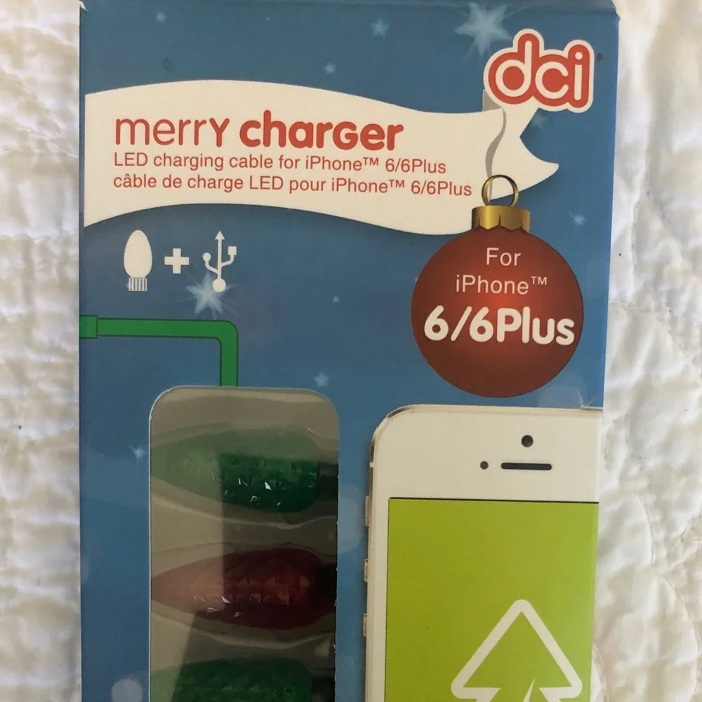 Merry iPhone Christmas LED Lights Charger New